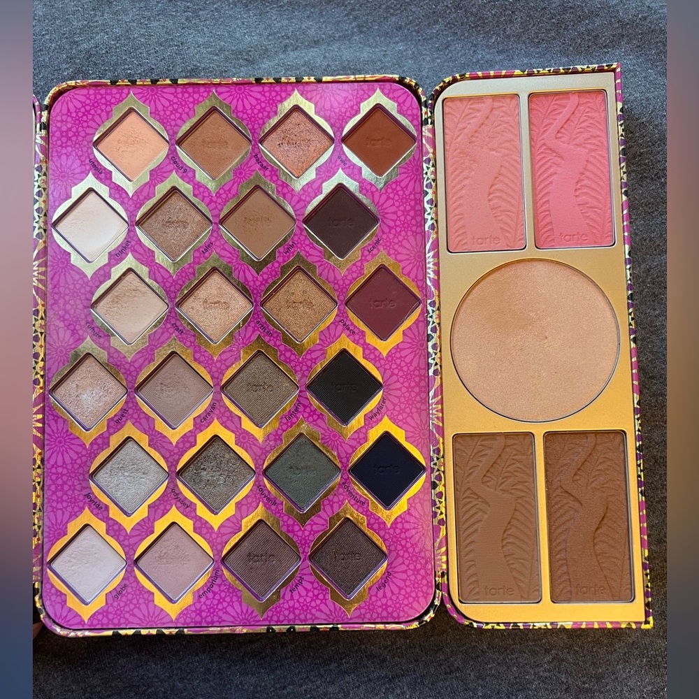 Tarte Makeup Palette - Barely Used Eyeshadows, Highlighter, Blush, and Bronzer